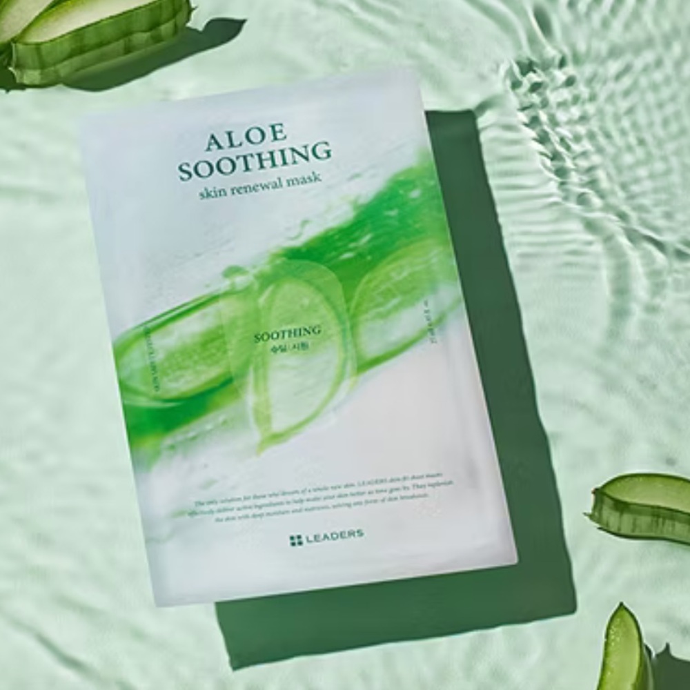NWT 1 set of 4 Leaders Aloe Soothing Skin Renewal facial masks